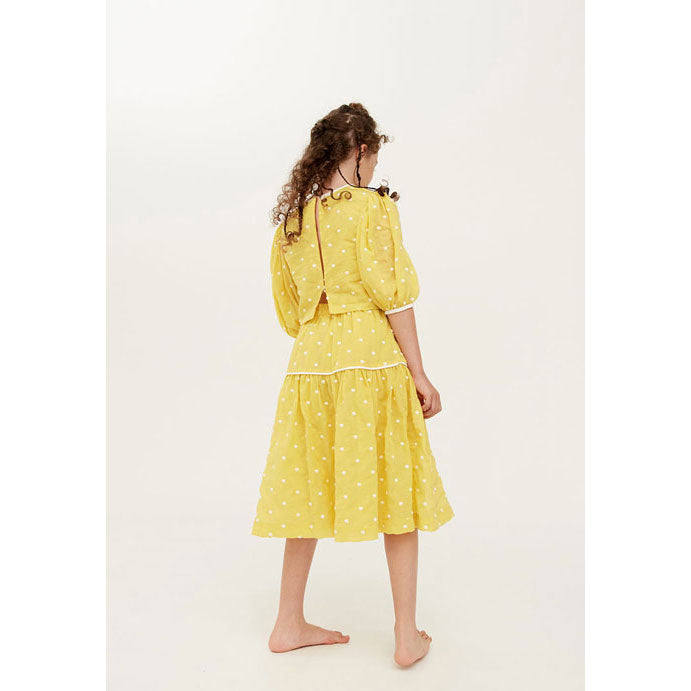 The Middle Daughter Sour Lemon Spot Selene Blouse
