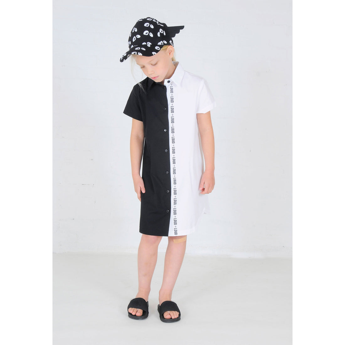 LOUD White Unique Shirt Dress