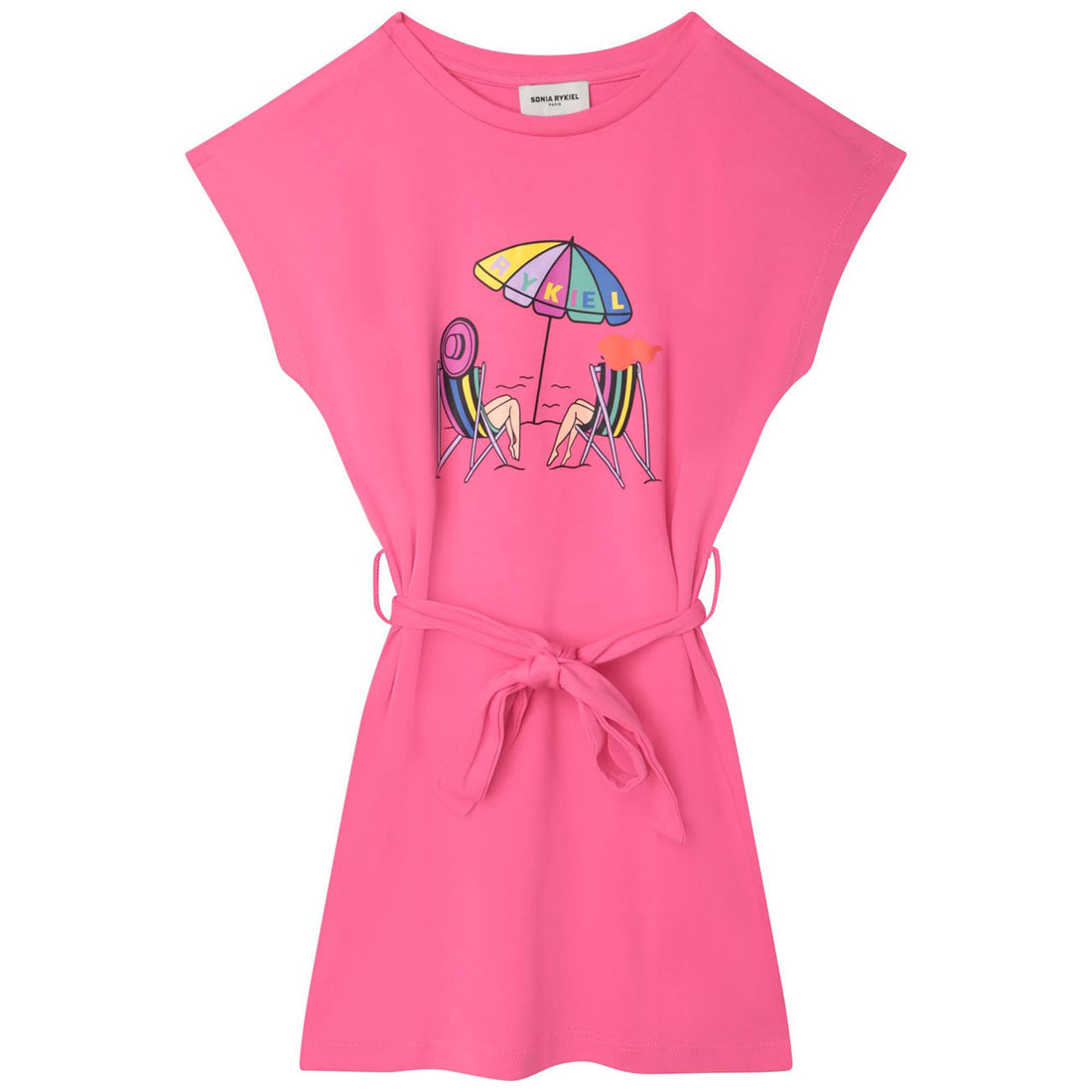 Sonia Rykiel Raspberry Tie Short Sleeve Dress