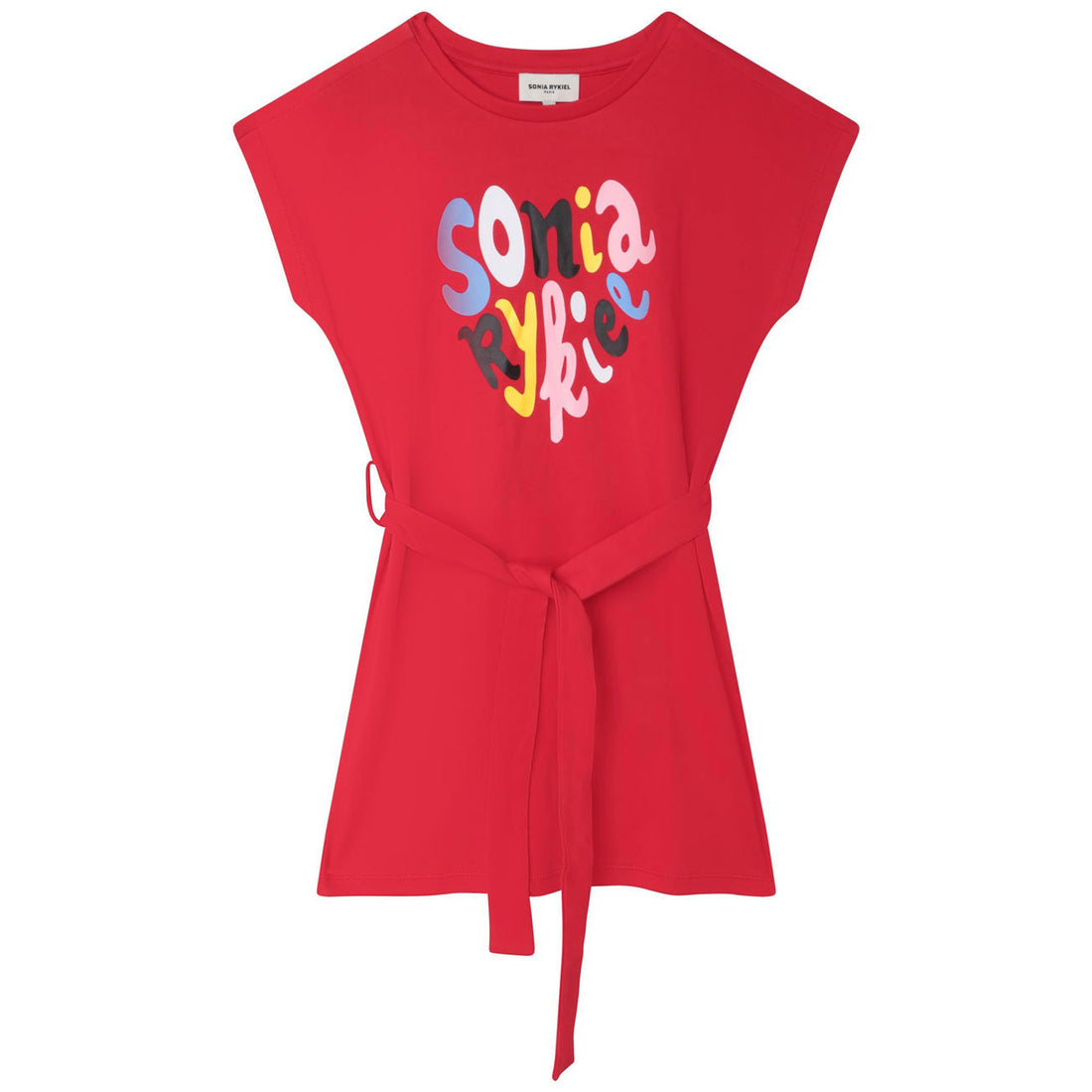 Sonia Rykiel Red Tie Short Sleeve Dress