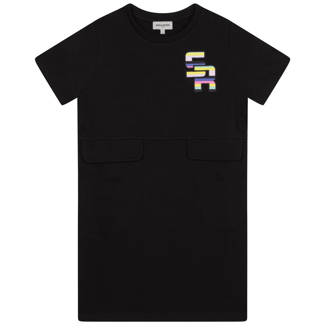Sonia Rykiel Black Logo Short Sleeve Dress
