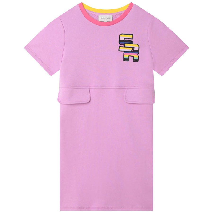 Sonia Rykiel Lilac Logo Short Sleeve Dress