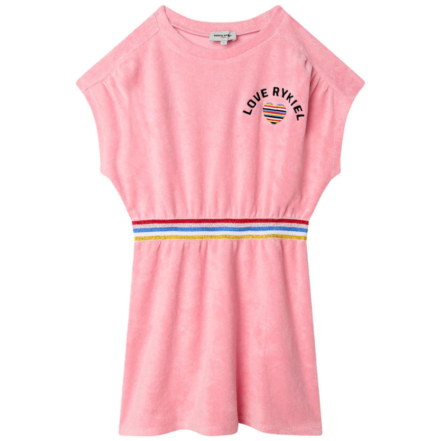 Sonia Rykiel Washed Pink Terry Short Sleeve Dress