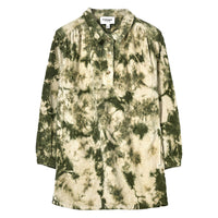 Finger in the Nose Light Khaki Tie Dye Corduroy Long Sleeve Dress