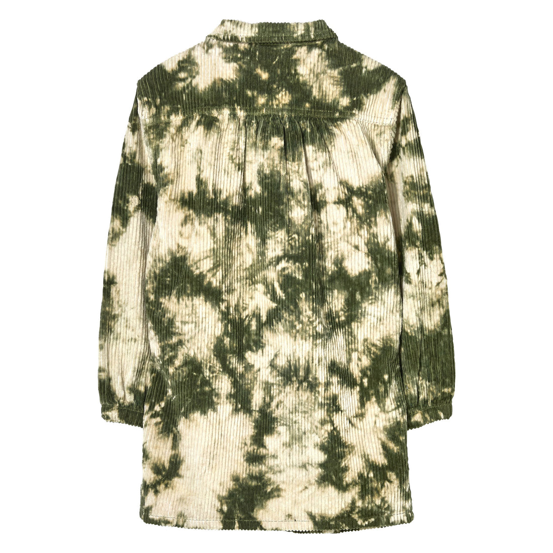 Finger in the Nose Light Khaki Tie Dye Corduroy Long Sleeve Dress