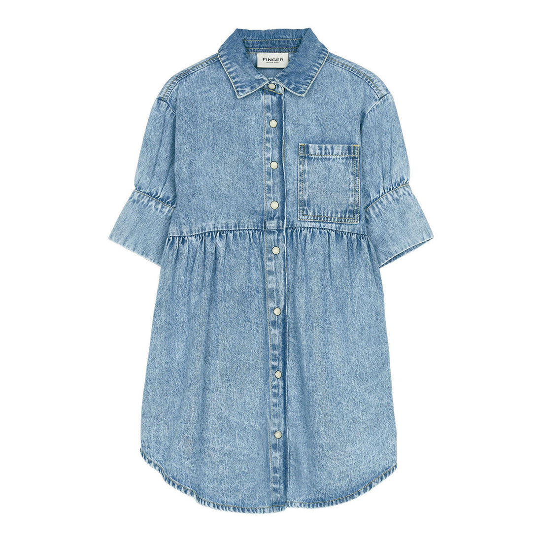 Finger in the Nose Sonya Bleached Blue Shirt Dress