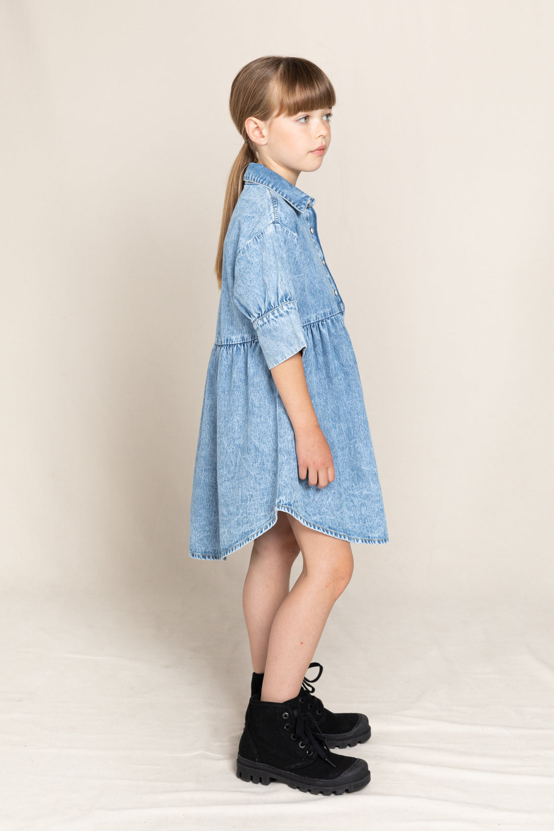 Finger in the Nose Sonya Bleached Blue Shirt Dress