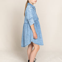 Finger in the Nose Sonya Bleached Blue Shirt Dress