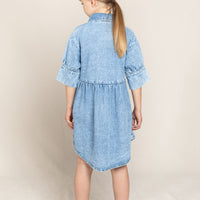 Finger in the Nose Sonya Bleached Blue Shirt Dress