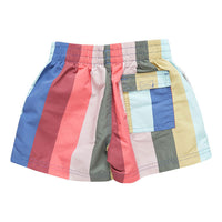Pink Chicken Baby Swim Trunk - Multi Wide Stripe