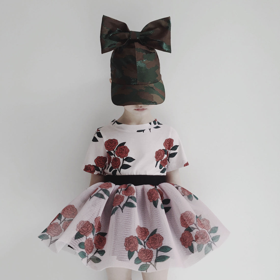 Caroline Bosmans Light Rose Bush Mesh Skirt