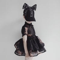 Caroline Bosmans Black Deer Unicorn Organza Dress