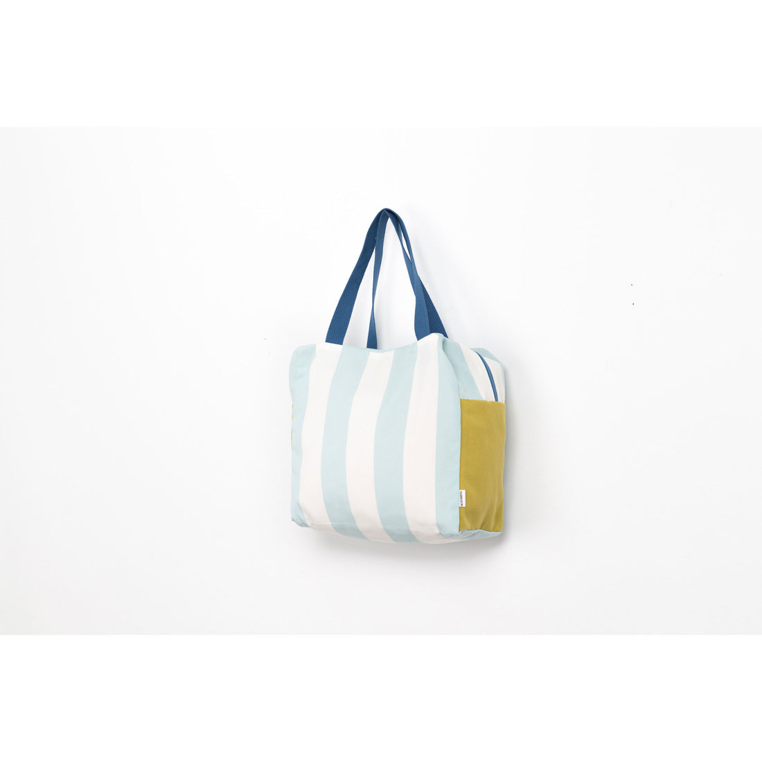Motoreta Light Blue Striped Beach Bag