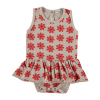 Picnik Grey Flowers Peplum Romper