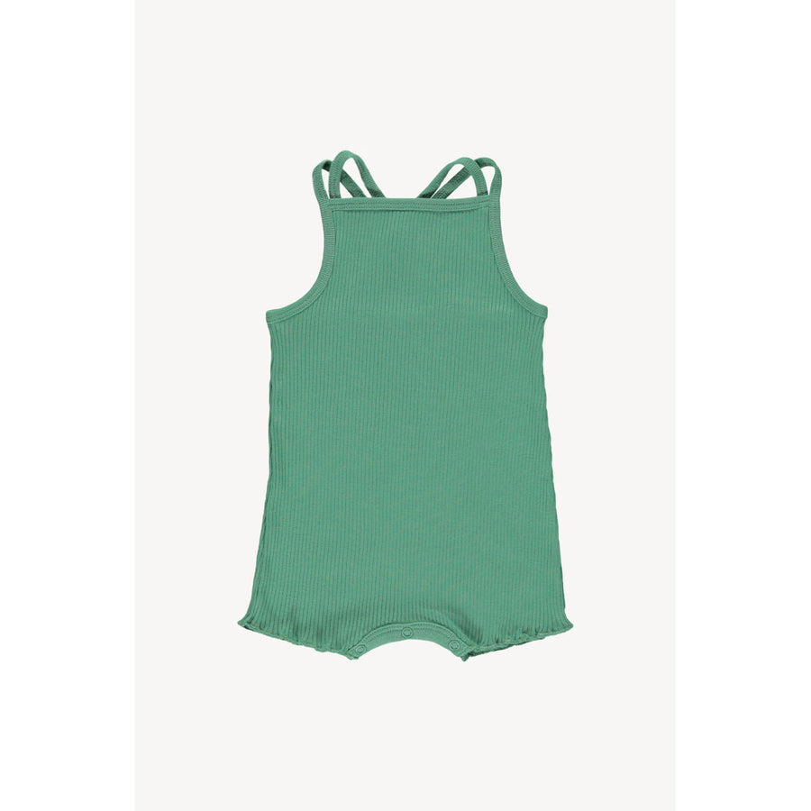 Fin and Vince Schoolhouse Green Double Strap Romper