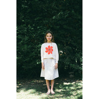 Picnik Pink Flower Cropped Sweatshirt