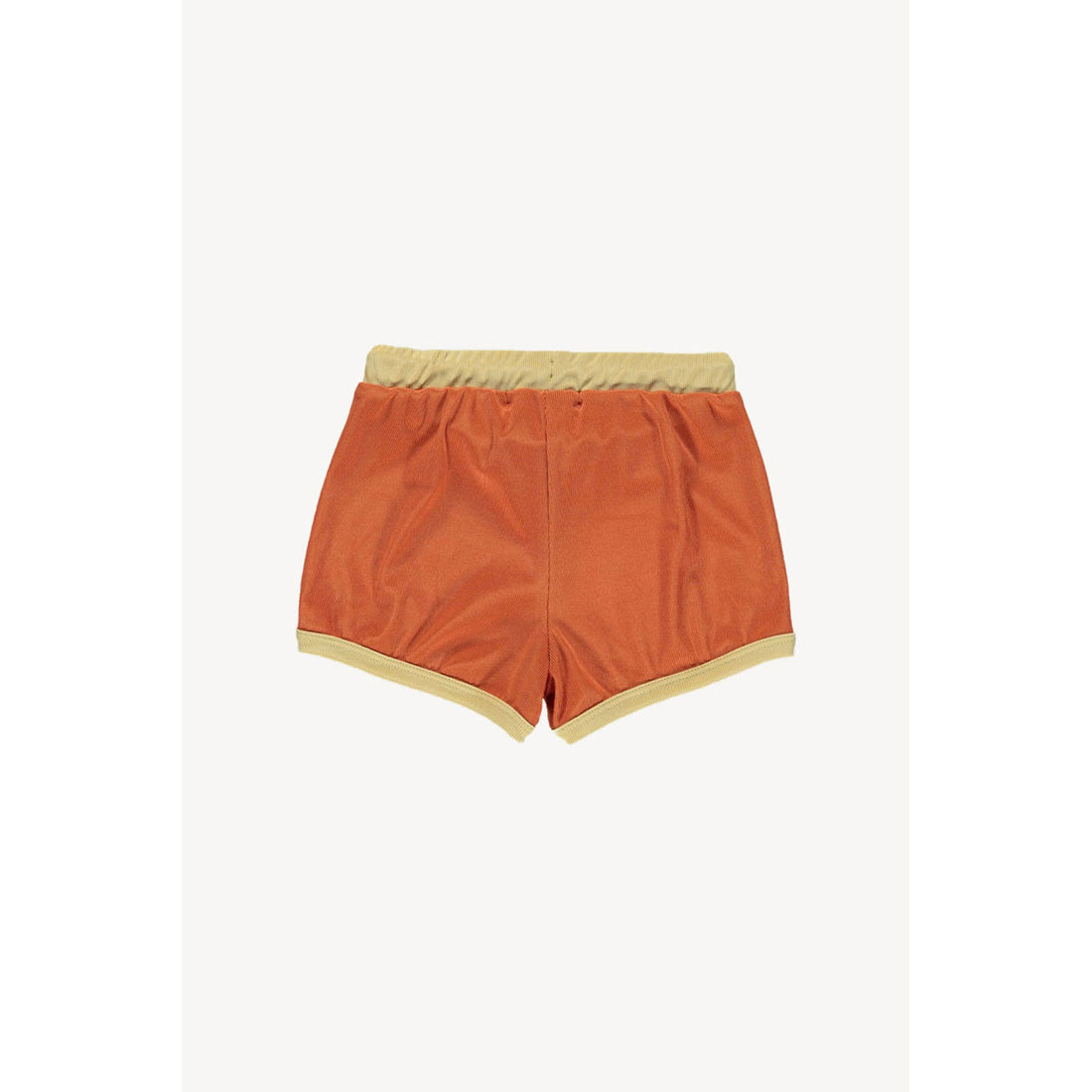 Fin and Vince Mustard/Terrocotta Ribbed Swim Trunks