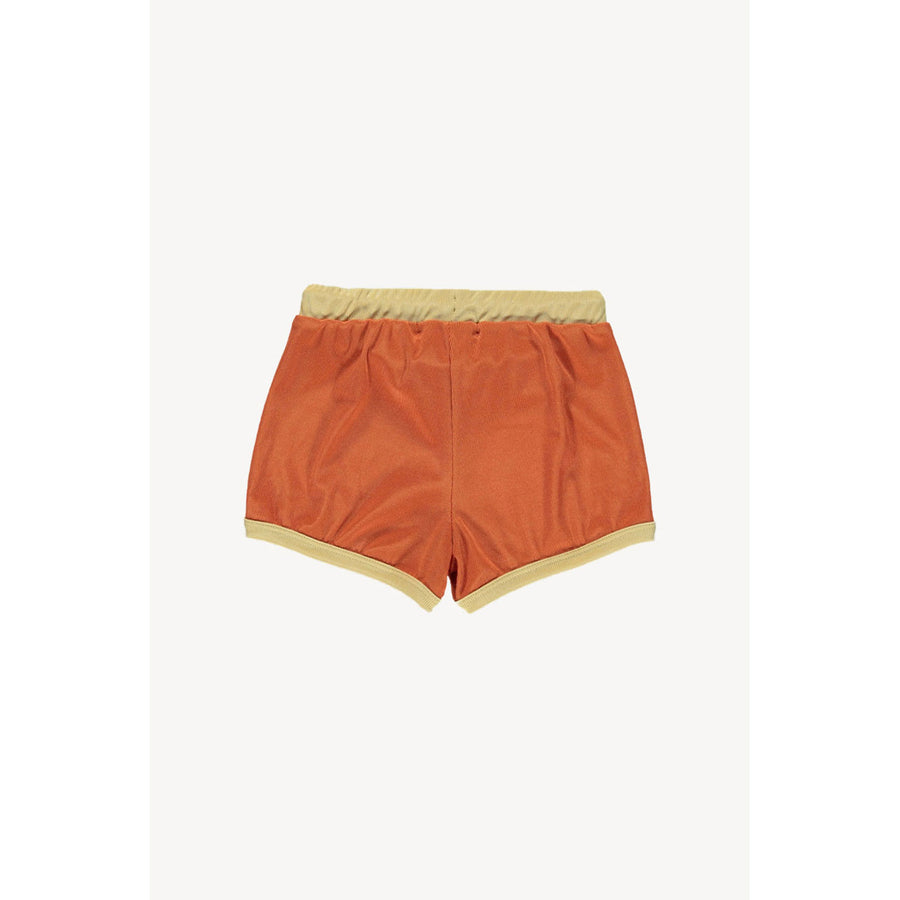 Fin and Vince Mustard/Terrocotta Ribbed Swim Trunks