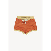 Fin and Vince Mustard/Terrocotta Ribbed Swim Trunks
