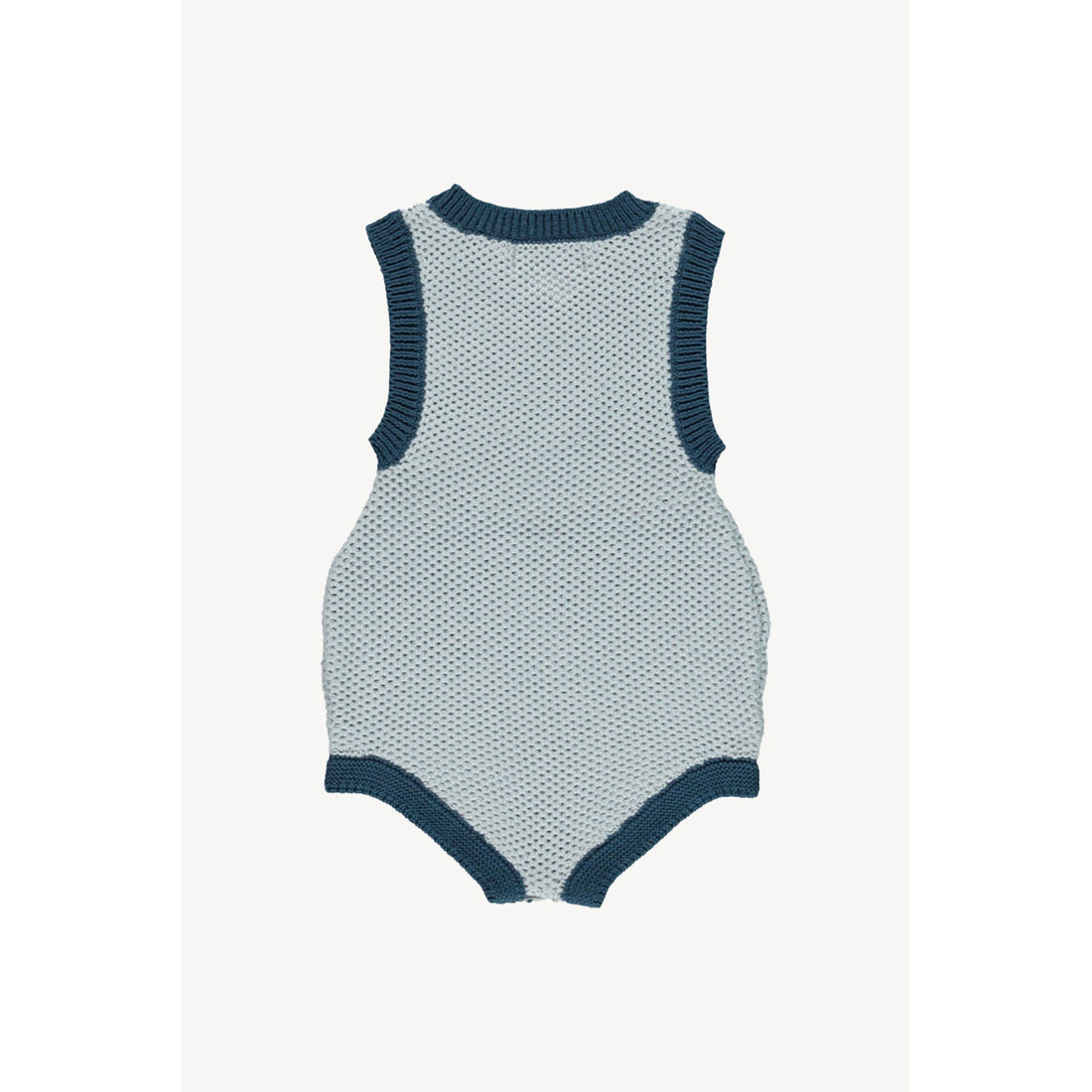 Fin and Vince Sky/Ocean Knit Wrap Romper