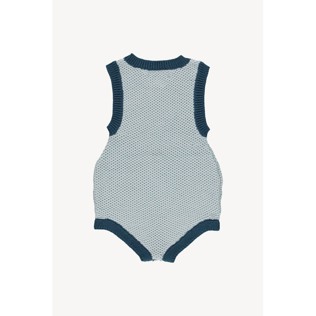 Fin and Vince Sky/Ocean Knit Wrap Romper