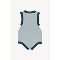 Fin and Vince Sky/Ocean Knit Wrap Romper