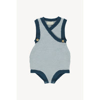 Fin and Vince Sky/Ocean Knit Wrap Romper