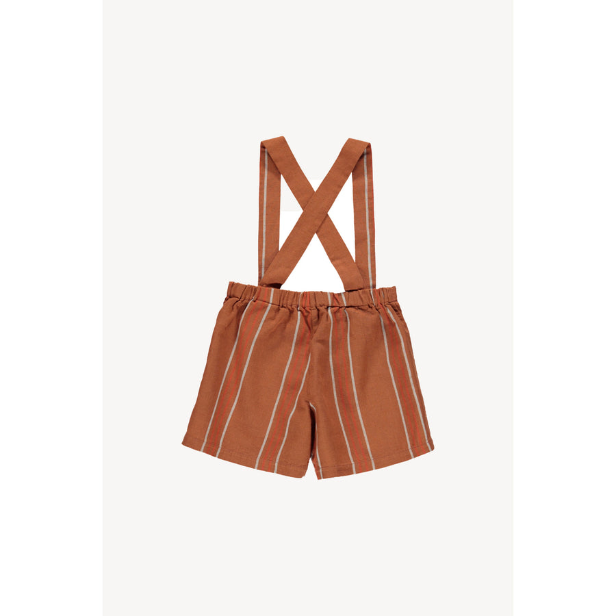 Fin and Vince Rust Stripe Suspender Shorts