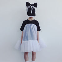 Caroline Bosmans White + Black Oversized Tulle Dress