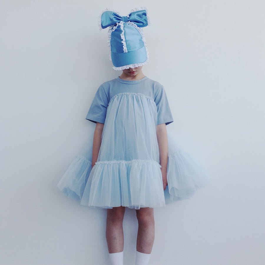 Caroline Bosmans Artic Blue Oversized Tulle Dress