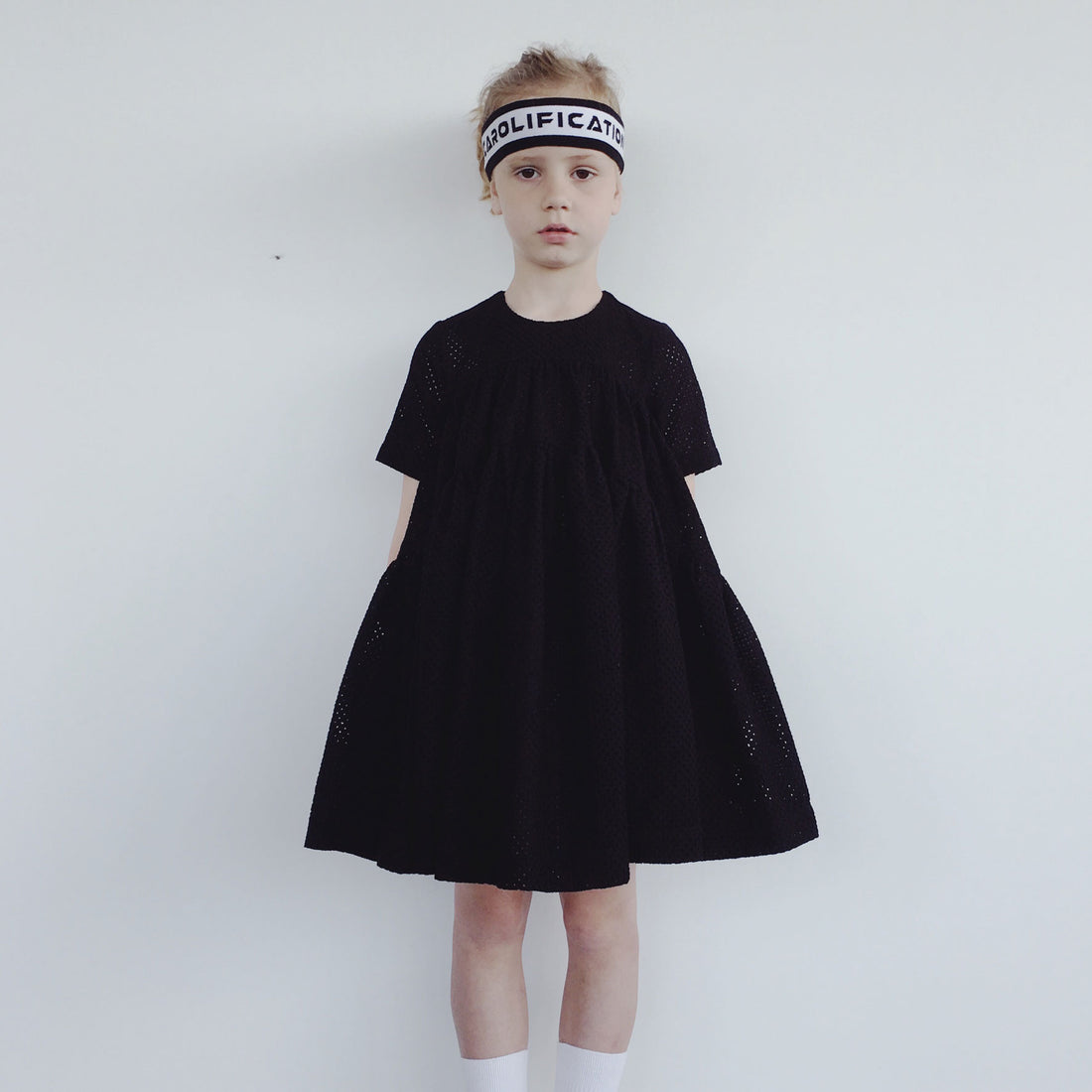 Caroline Bosmans Black Embroidered Puff Dress