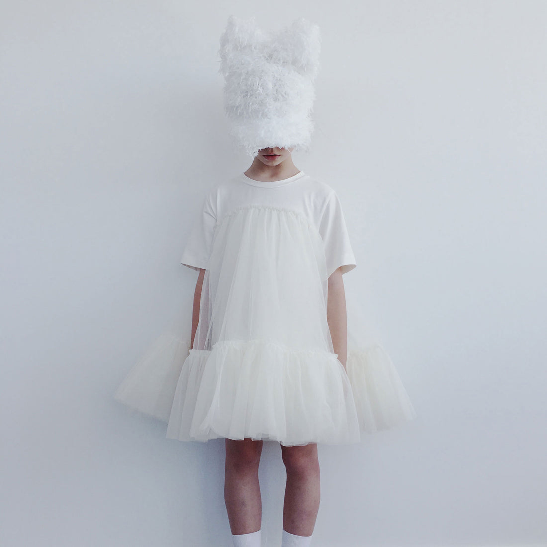 Caroline Bosmans Off White Oversized Tulle Dress