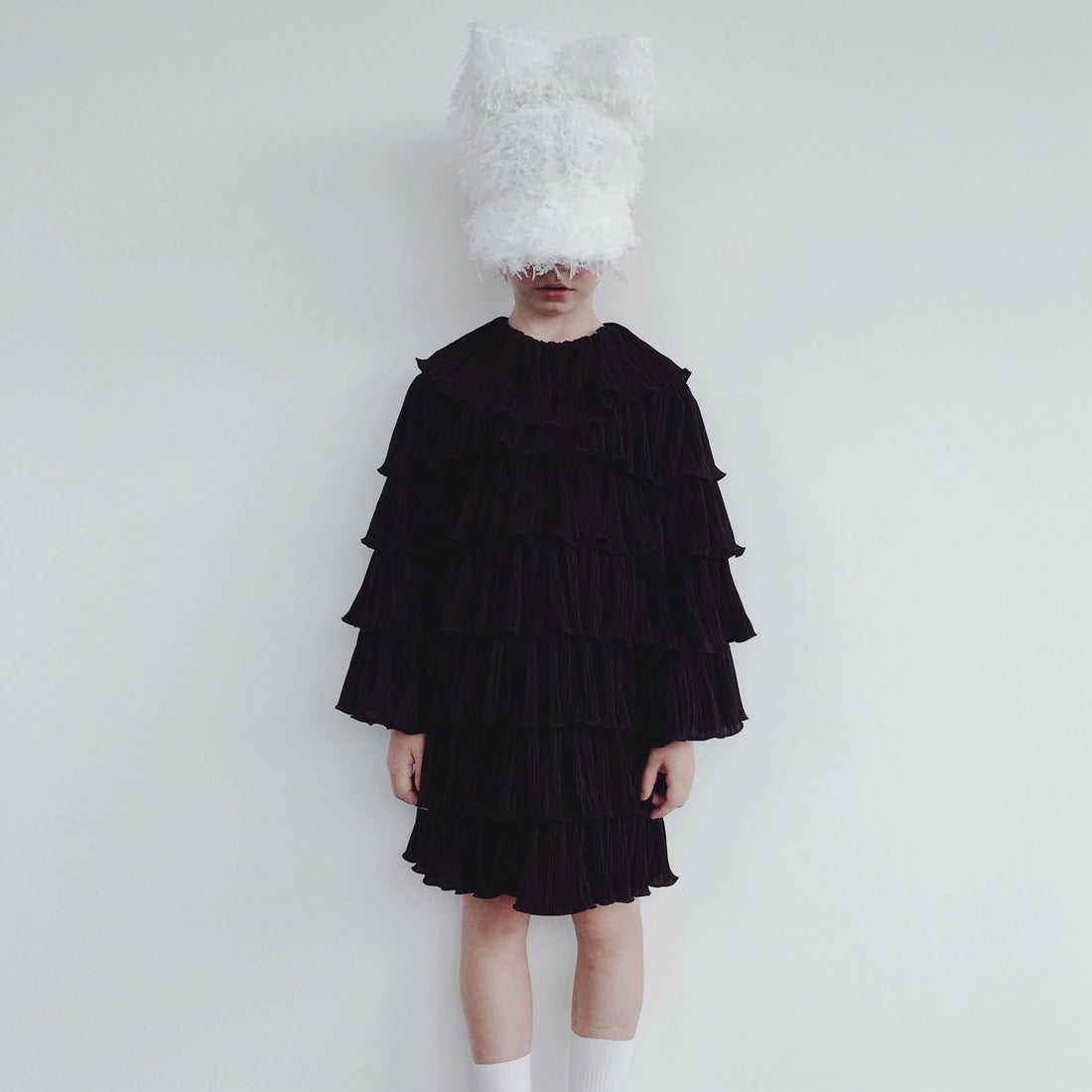 Caroline Bosmans Black Tencel Luxury Layered Dress