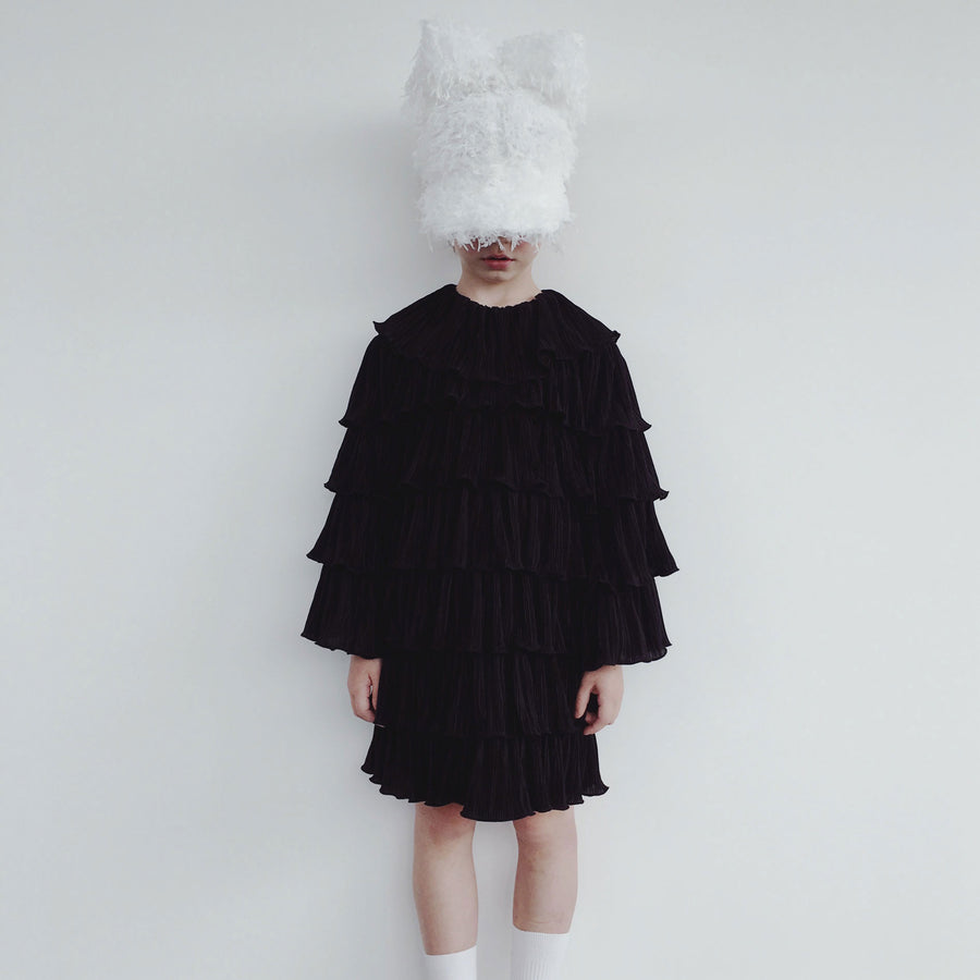 Caroline Bosmans Black Tencel Luxury Layered Dress