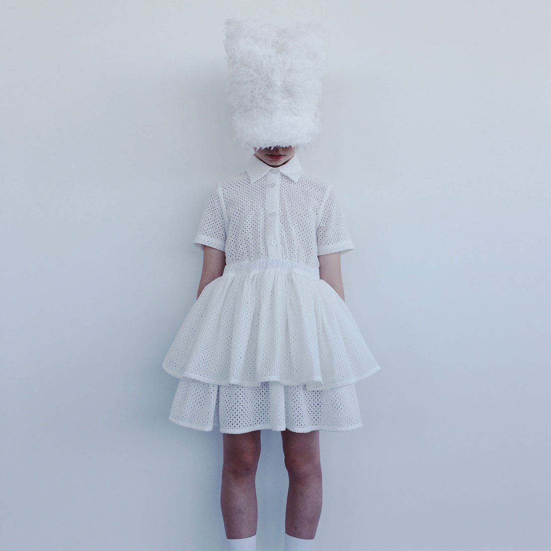 Caroline Bosmans White Embroidered Layered Dress