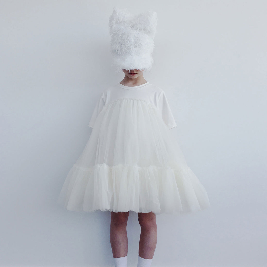 Caroline Bosmans Off White Oversized Tulle Dress