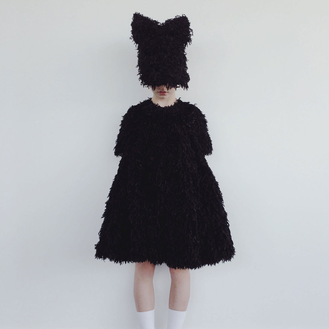 Caroline Bosmans Black Frill Puff Dress