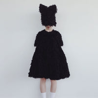 Caroline Bosmans Black Frill Puff Dress
