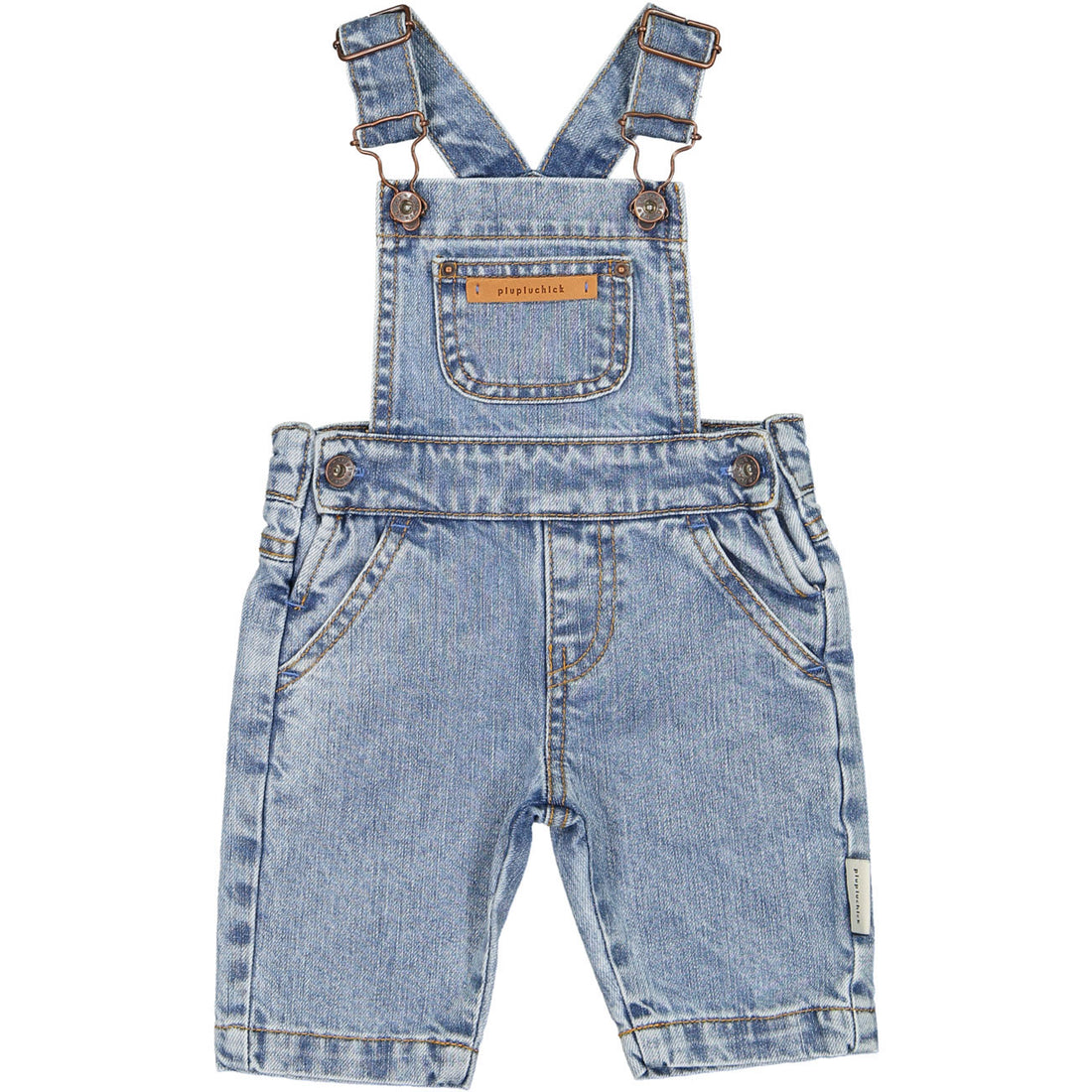 Piupiuchick Light Blue Washed Denim Dungarees