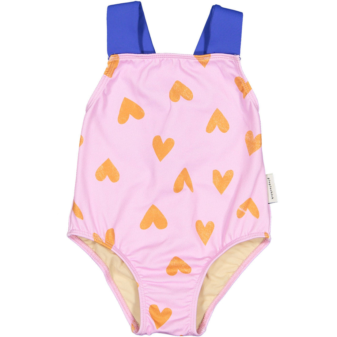 Piupiuchick Lavander Hearts Allover Large Strap Swimsuit