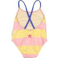 Piupiuchick Pink Stripe The Buddy Squad Crossed Strap Swimsuit