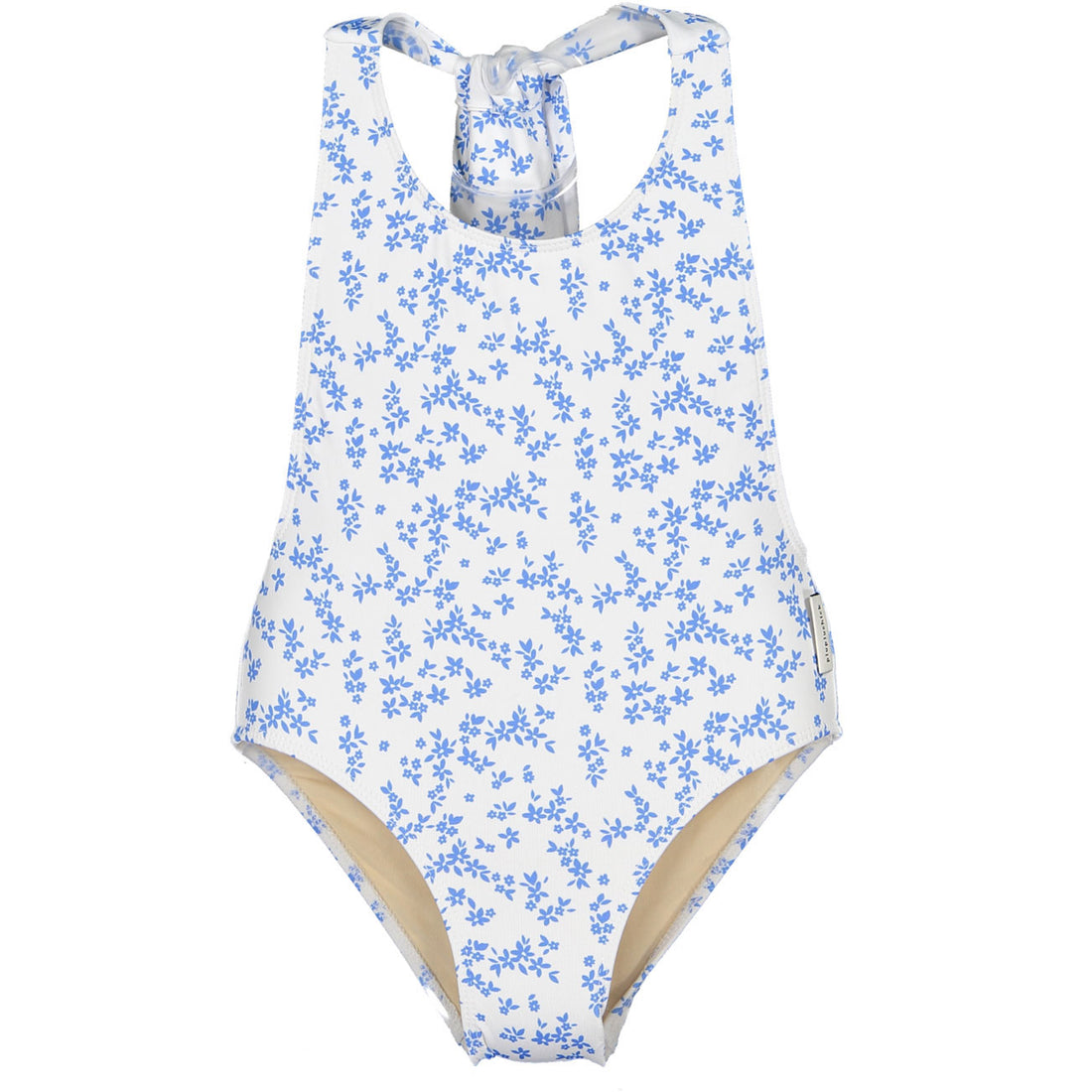 Piupiuchick White Little Flower Back Bow Swimsuit