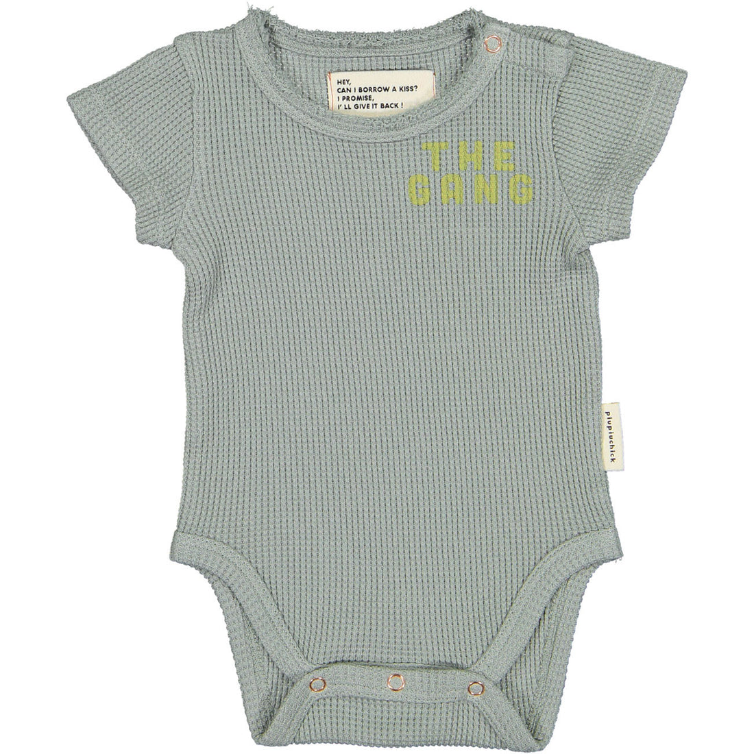 Piupiuchick Grey Texured Jersey Bodysuit