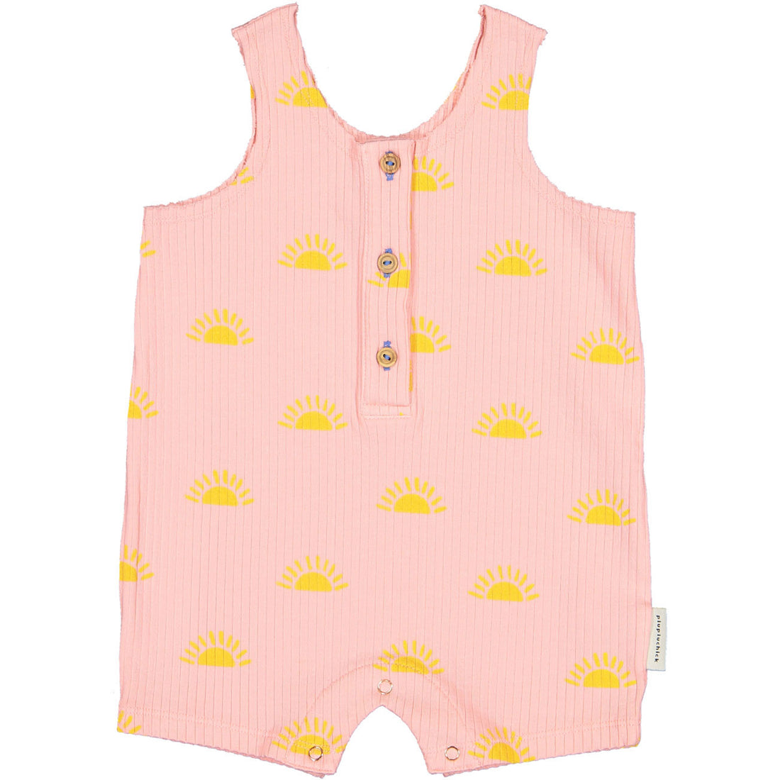 Piupiuchick Pink Sun Allover Ribbed Jersey Jumpsuit