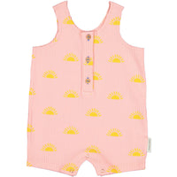 Piupiuchick Pink Sun Allover Ribbed Jersey Jumpsuit