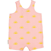Piupiuchick Pink Sun Allover Ribbed Jersey Jumpsuit