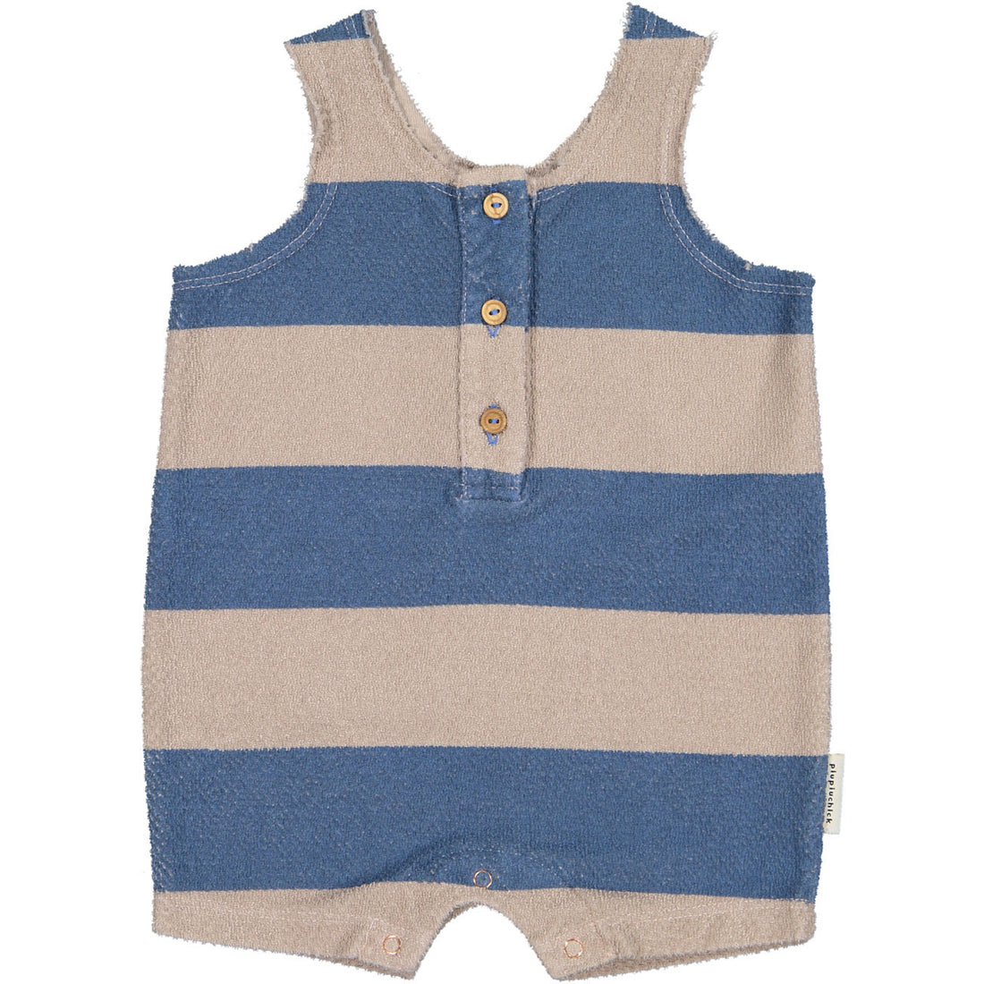 Piupiuchick Blue Striped Textured Jersey Jumpsuit