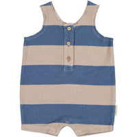 Piupiuchick Blue Striped Textured Jersey Jumpsuit