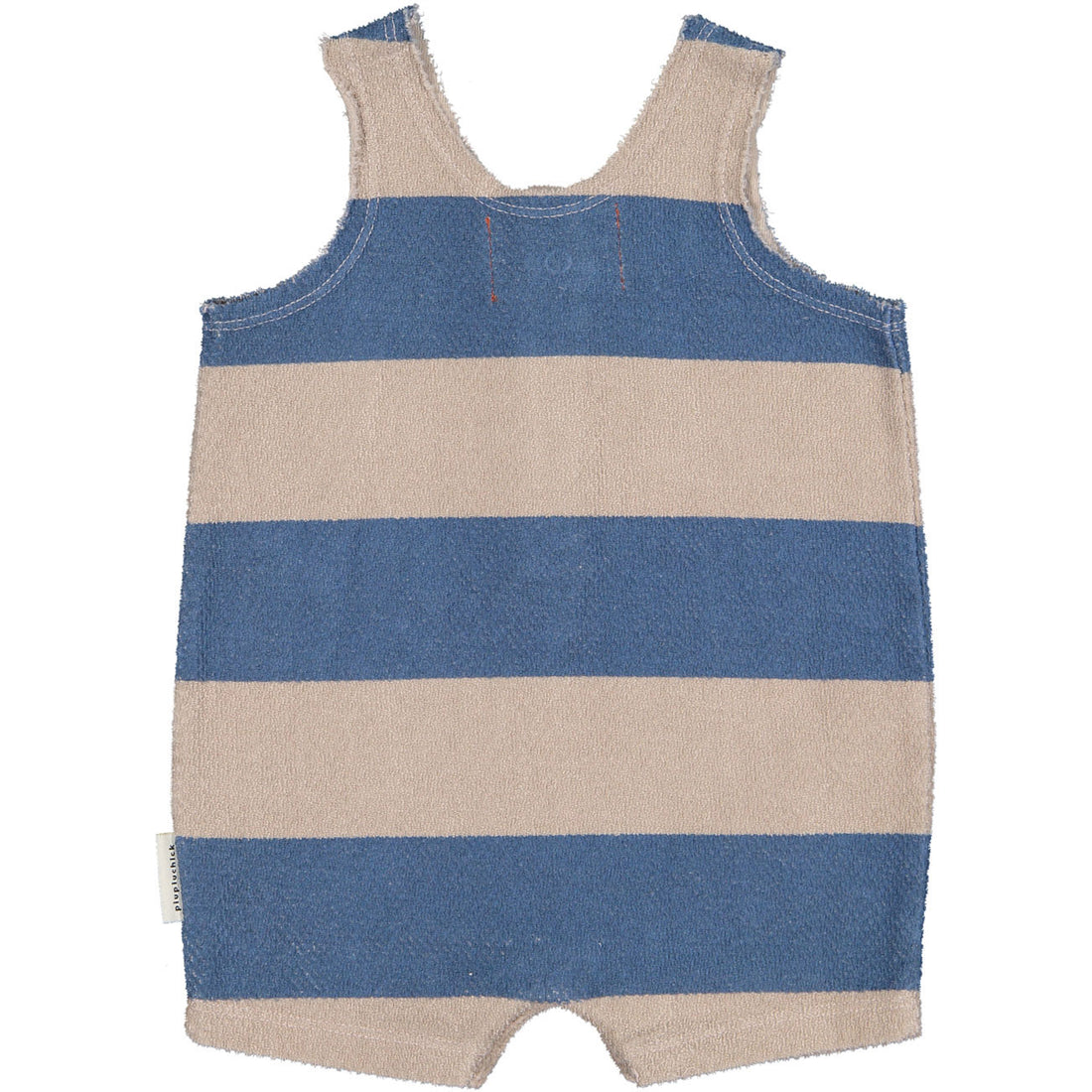 Piupiuchick Blue Striped Textured Jersey Jumpsuit