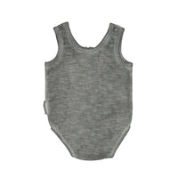 Piupiuchick Grey Washed Star Textured Sleeveless Bodysuit